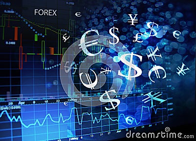 Forex screen Stock Photo