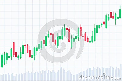 Forex trading candlestick chart uptrend Vector Illustration