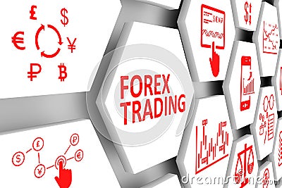 FOREX TRADING concept cell background Cartoon Illustration