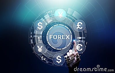 Forex trading Currencies exchange stock market Investment business concept on virtual screen. Editorial Stock Photo