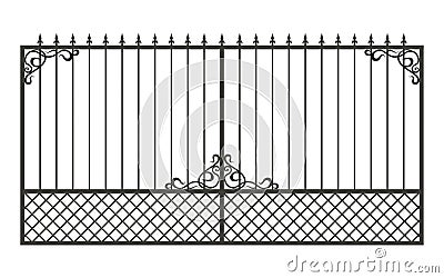 Forged fence isolated on white background Stock Photo