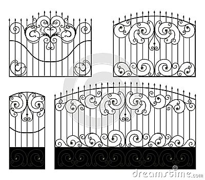 Forged gate, wicket and fence Stock Photo