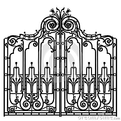 Forged iron gate Vector Illustration