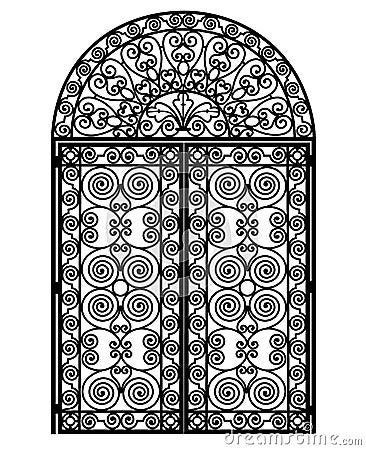 Forged iron gate Vector Illustration