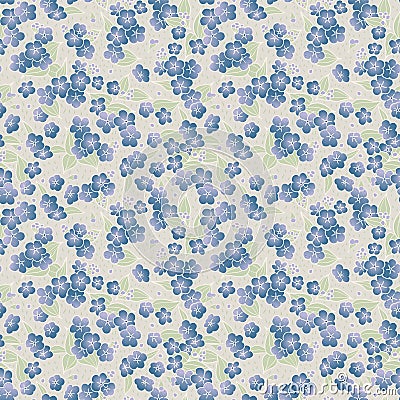 Forget Me Not Floral Seamless Pattern Stock Photo