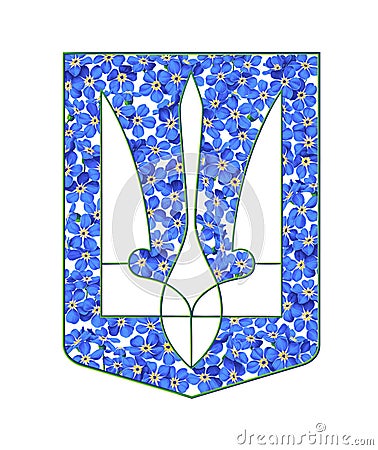 Element of the State Emblem of Ukraine in the form of a trident Vector Illustration