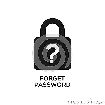 Forget password icon. Unknown password icon. Forgot Password vector Solid Icon Design illustration. Vector Illustration