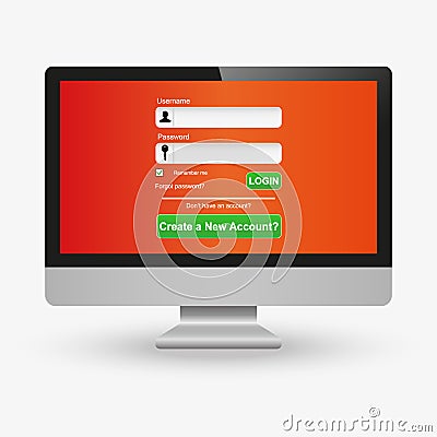 Forget username and password. Trying to log in to access desktop. Brute force Vector Illustration