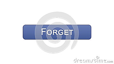 Forget web interface button violet color, internet site design, online app Stock Photo