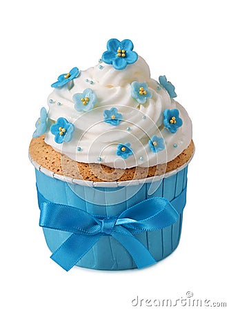 Forgetmenot cupcake Stock Photo