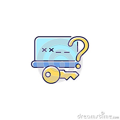 Forgetting password RGB color icon Vector Illustration