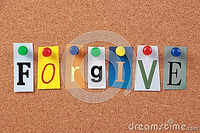 Forgive Single Word Stock Photo