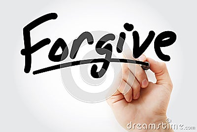 Forgive text with marker Stock Photo