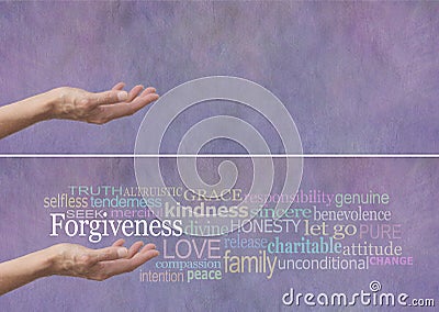 Forgiveness Word Cloud Banner Stock Photo
