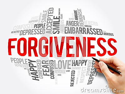 Forgiveness word cloud collage Stock Photo