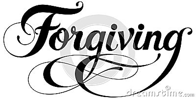 Forgiving - custom calligraphy text Vector Illustration