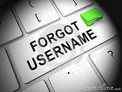 Forgot Username Keyboard Means Wrong Userid Entered - 3d Illustration Stock Photo