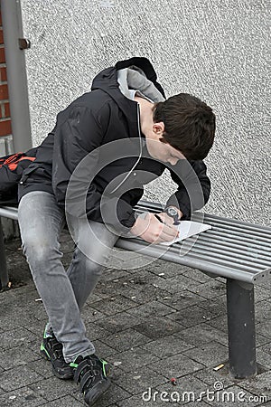 Forgotten school homework Stock Photo