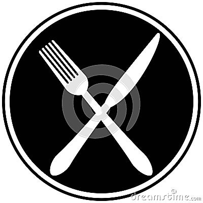 Fork and Knife Cross Vector Illustration