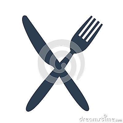 Fork and knife icon Cartoon Illustration