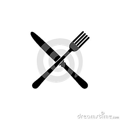 Fork and knife restaurant Icon. Vector Illustration