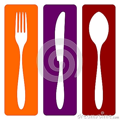 Fork, knife and spoon Vector Illustration