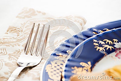 Fork and napkin Stock Photo