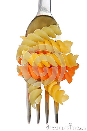 Fork with Pasta Stock Photo