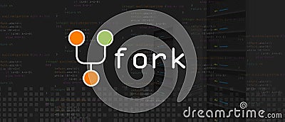 Fork programming coding server and database Vector Illustration