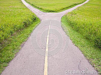 Fork in the road Stock Photo