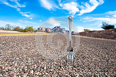 Fork in the road Stock Photo