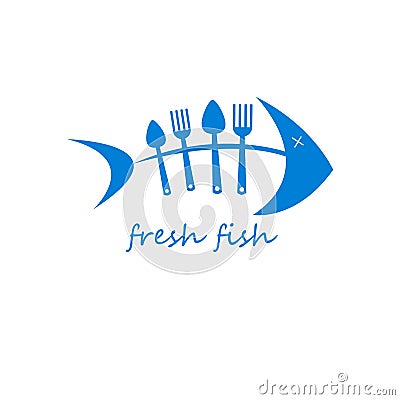 Fork spoon fish vector cooking food Vector Illustration