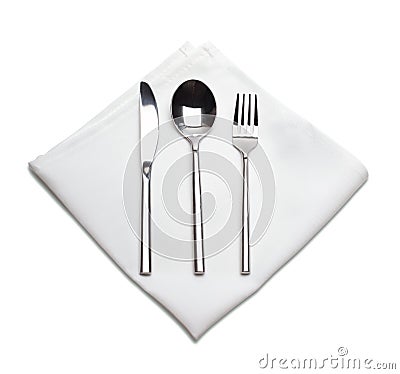 Fork, spoon and knife Stock Photo