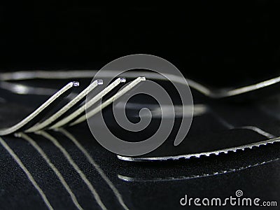 Fork, spoon, and knife Stock Photo