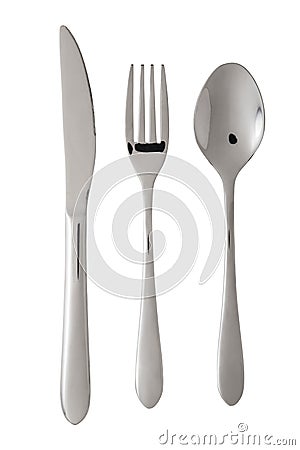 Fork, spoon and knife Stock Photo