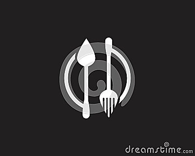 Fork and spoon logo restaurant vector Vector Illustration