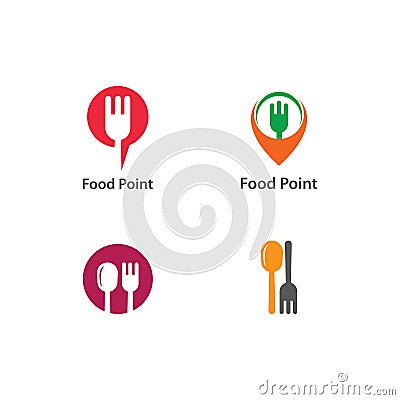 fork and spoon restaurant logo Vector Illustration