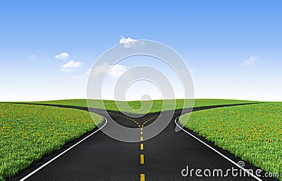 Forked road Stock Photo