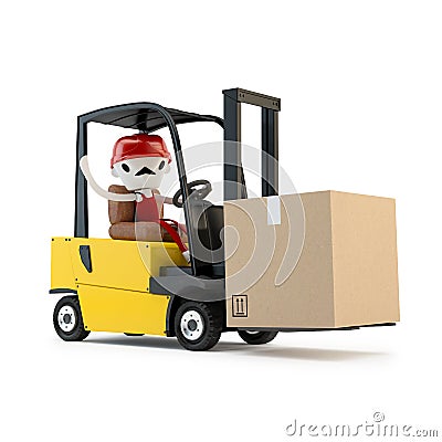 Forklift driver with the cargo Stock Photo