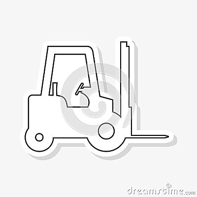 Forklift line sticker Vector Illustration