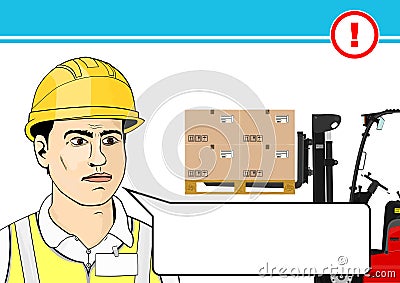 Forklift safety. Vector Illustration