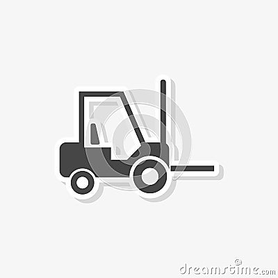 Forklift sticker, Forklift truck side silhouette, simple vector icon Vector Illustration