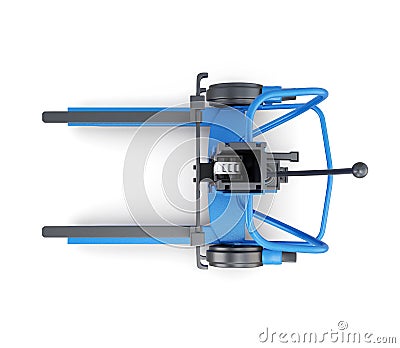 Forklift top view isolated on white background. 3d rendering Stock Photo