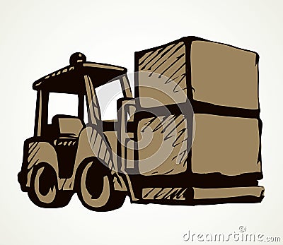 Forklift for transportation. Vector drawing Vector Illustration