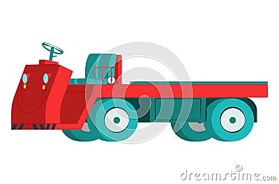 Forklifts reliable heavy loader truck. vector illustration isolated on white Heavy duty equipment, forklift Cartoon Illustration