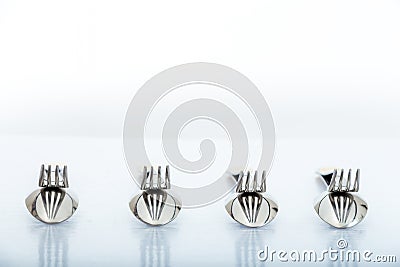 Forks and spoons Stock Photo