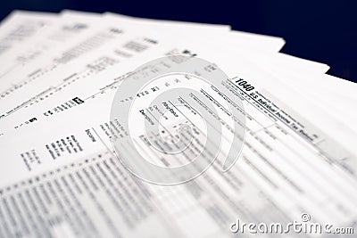 Form 1040 Individual Income Tax return form. Form 1041 U.S. Income Tax Return for Estates and Trusts. Editorial Stock Photo