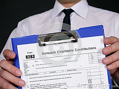 Form 8283 Noncash Charitable Contributions Editorial Stock Photo