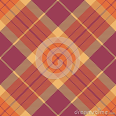 Form plaid background tartan, latin texture pattern vector. Proud check seamless textile fabric in orange and red colors Vector Illustration