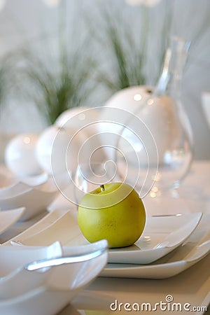 Formal Dining room place setting Stock Photo